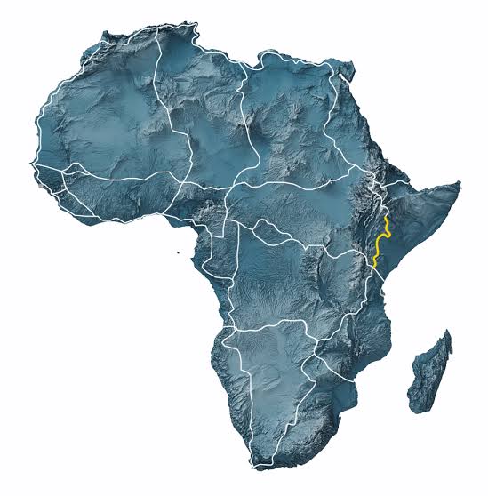 Map of Africa showing major road corridors